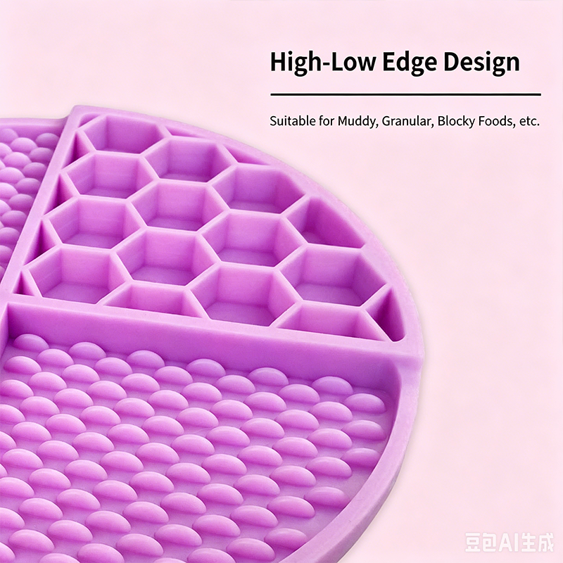 Silicone Slow Feeder Dog Cat Bowl | 61 Strong Suction Cups | Anti-Choke Anti-Vomiting Pet Food Mat for Wet & Dry Food 