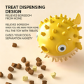 Bouncy Fish Dog Treat Dispenser Toy, Food-Grade TPR Squeaky Chew Toy, Durable Teeth Cleaning Interactive Toy for Dogs Anxiety Relief Prevent Destructive Behavior