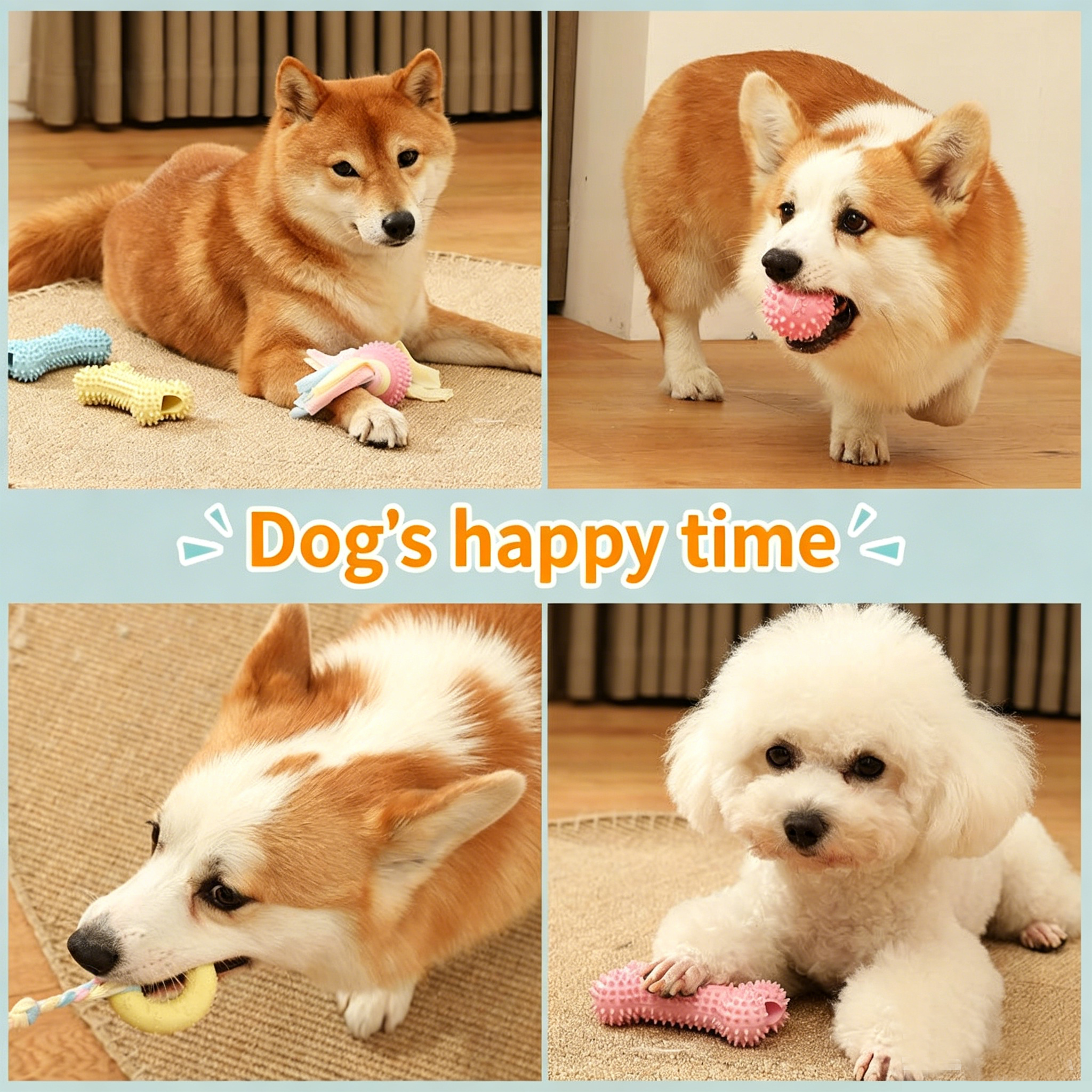 Dog TPR Chew Toys, Macaron Color Teething Sticks with Various Shapes, Bite Resistant Interactive Toys for Puppy Dental Care