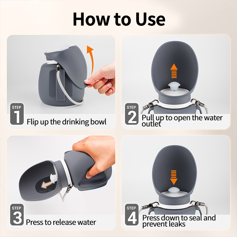 Foldable Silicone Pet Water Bottle | 800ml Leak Proof Portable Dog Water Dispenser for Outdoor Travel 