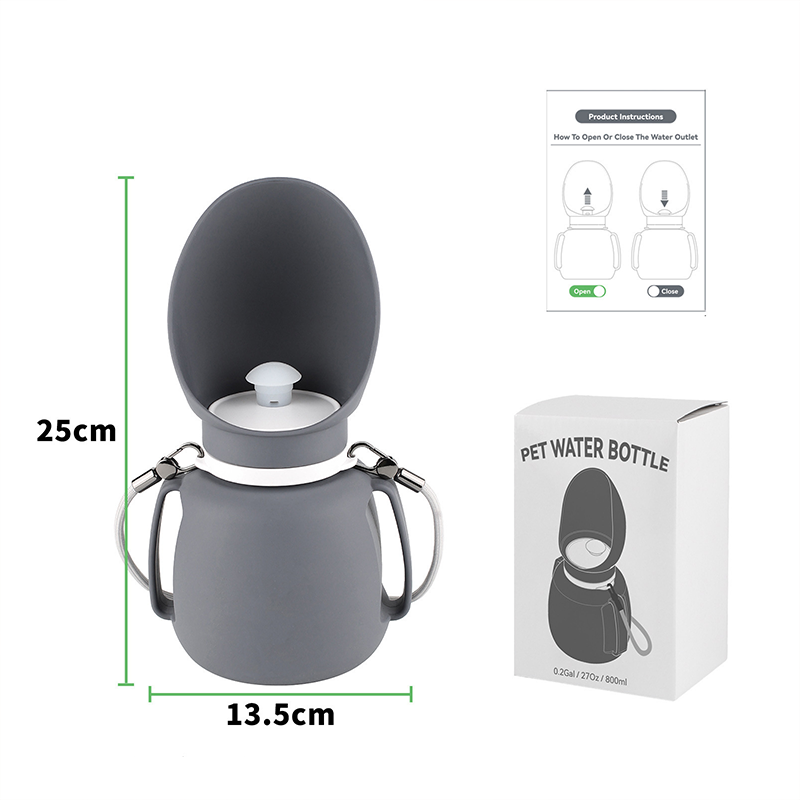 Foldable Silicone Pet Water Bottle | 800ml Leak Proof Portable Dog Water Dispenser for Outdoor Travel 