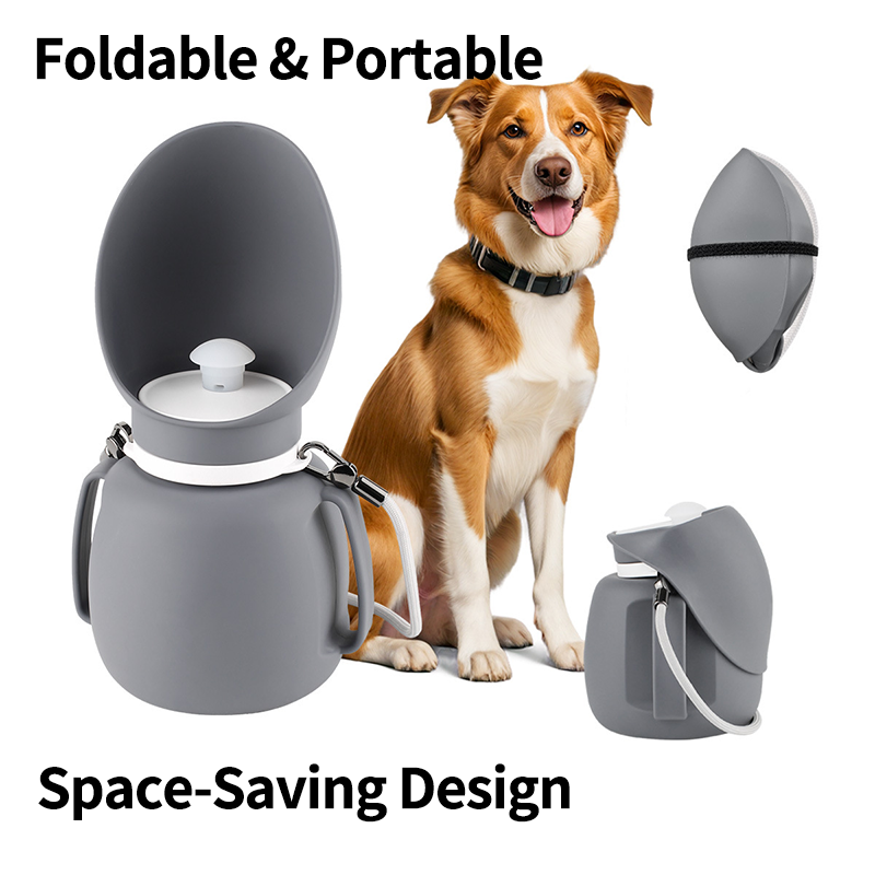 Foldable Silicone Pet Water Bottle | 800ml Leak Proof Portable Dog Water Dispenser for Outdoor Travel 