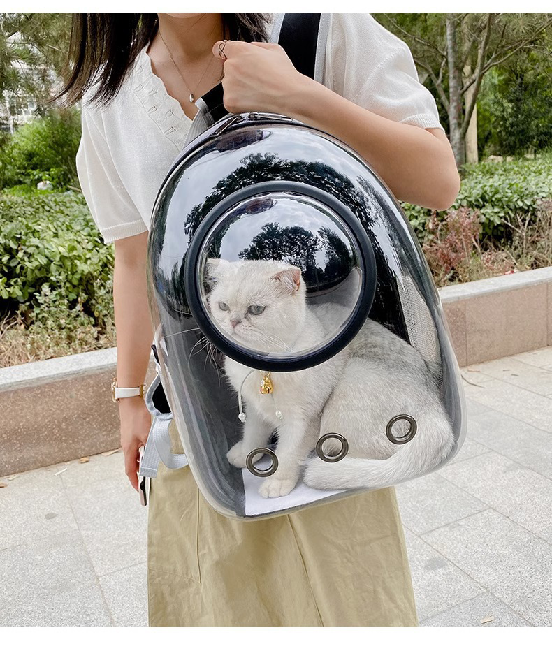 Semi Shaded Privacy Clear Cat Space Backpack | Breathable Pet Travel Carrier for Small Cats