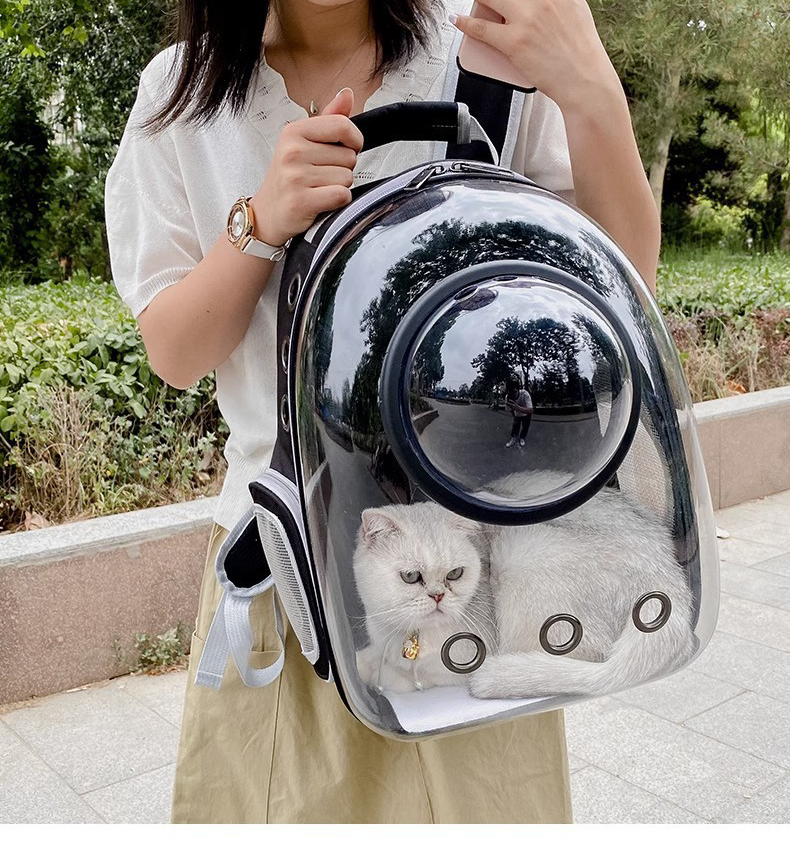 Semi Shaded Privacy Clear Cat Space Backpack | Breathable Pet Travel Carrier for Small Cats