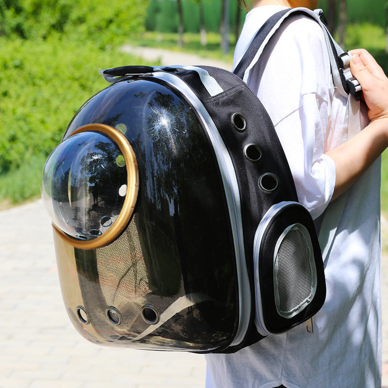 Semi Shaded Privacy Clear Cat Space Backpack | Breathable Pet Travel Carrier for Small Cats