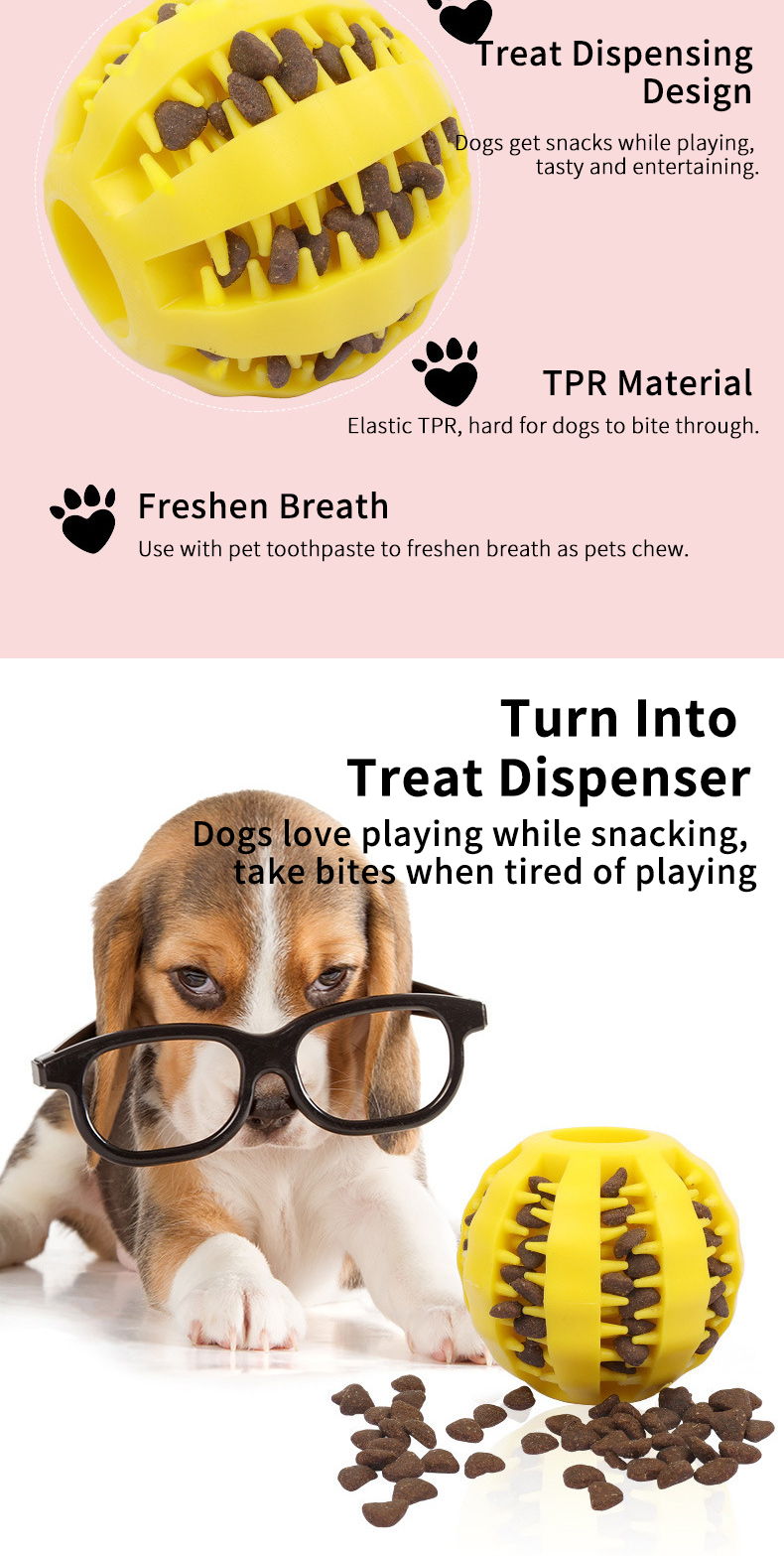 Watermelon TPR Treat Dispensing Ball, Pet Teeth Grinding Chew Toy for Dogs & Cats, Slow Feeder Enrichment Toy for Boredom Relief