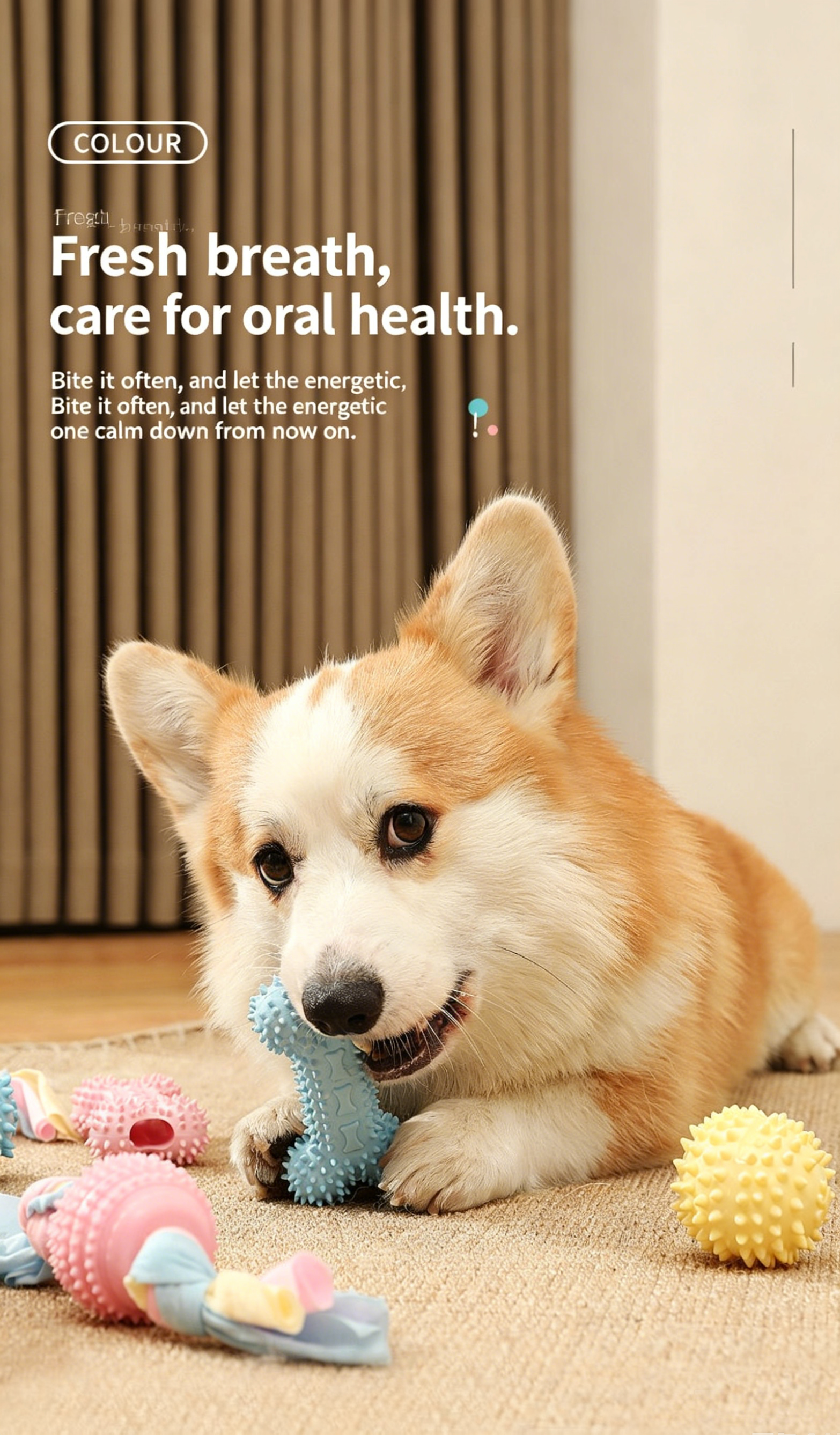 Dog TPR Chew Toys, Macaron Color Teething Sticks with Various Shapes, Bite Resistant Interactive Toys for Puppy Dental Care