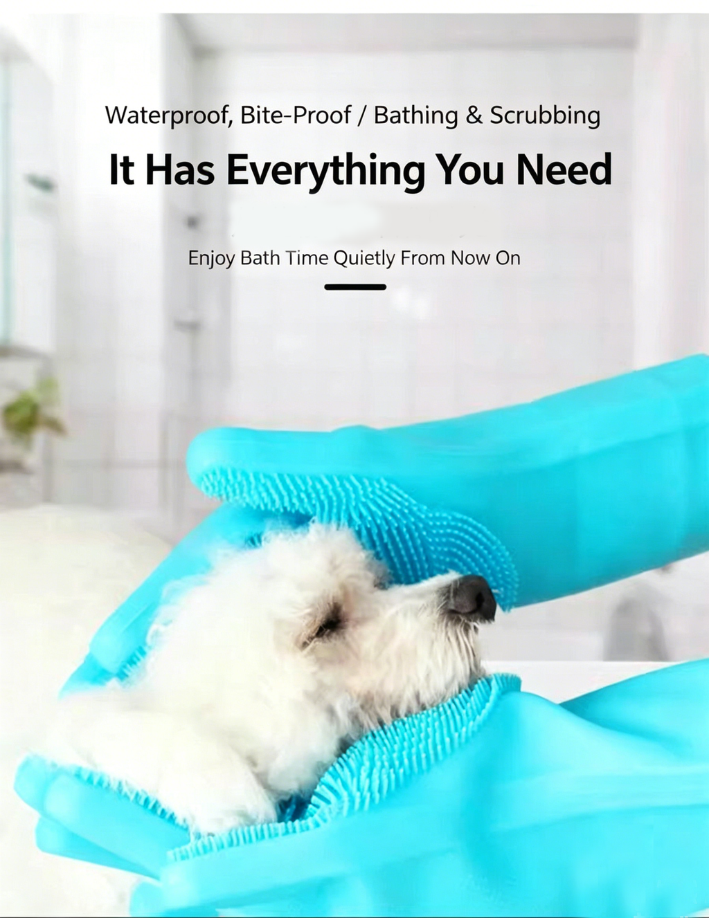 Thickened Silicone Pet Grooming Gloves 3000 Massage Bristles Dog Cat Bathing Brush Anti-Bite Anti-Scratch Hair Remover
