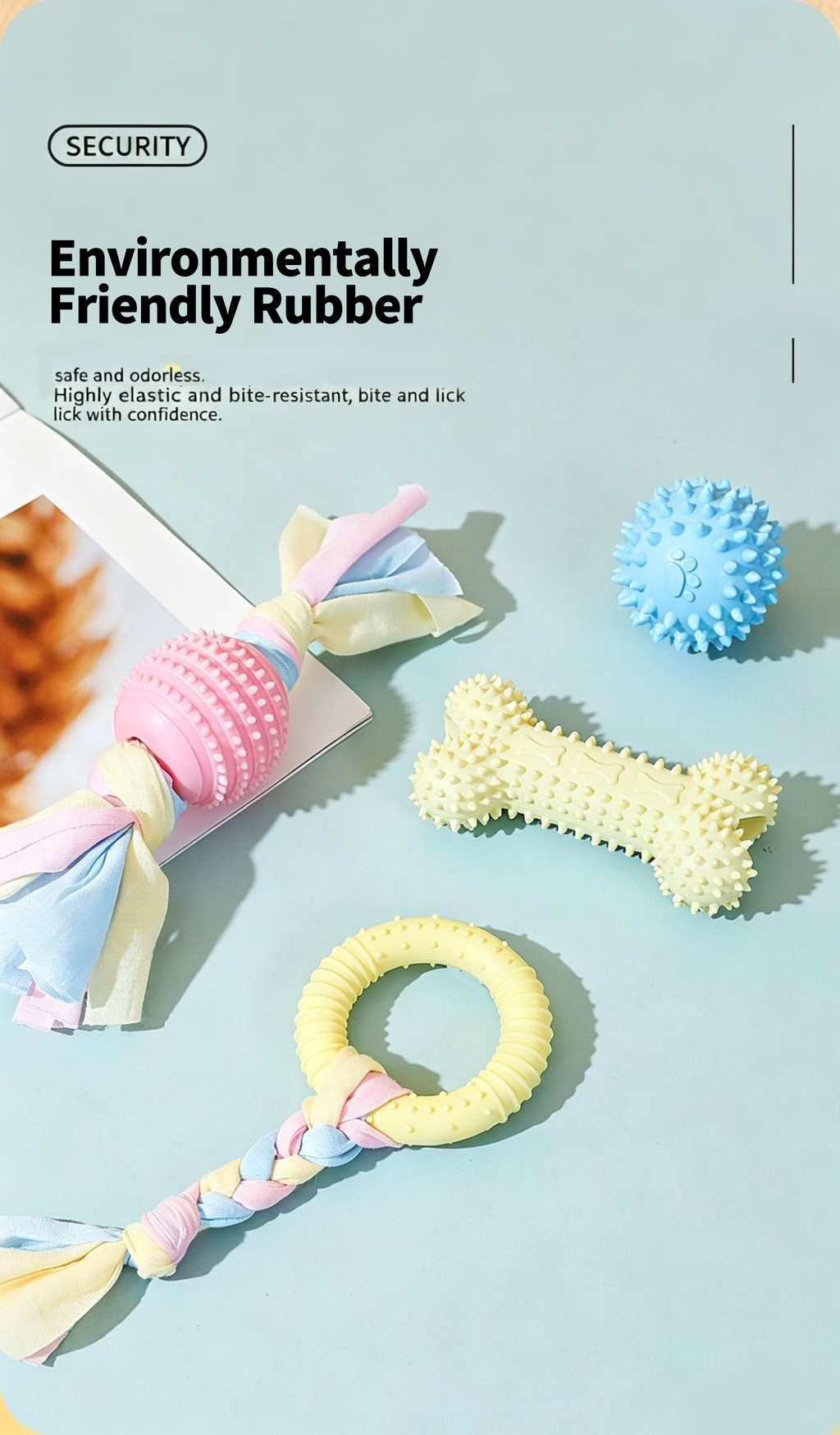 Dog TPR Chew Toys, Macaron Color Teething Sticks with Various Shapes, Bite Resistant Interactive Toys for Puppy Dental Care