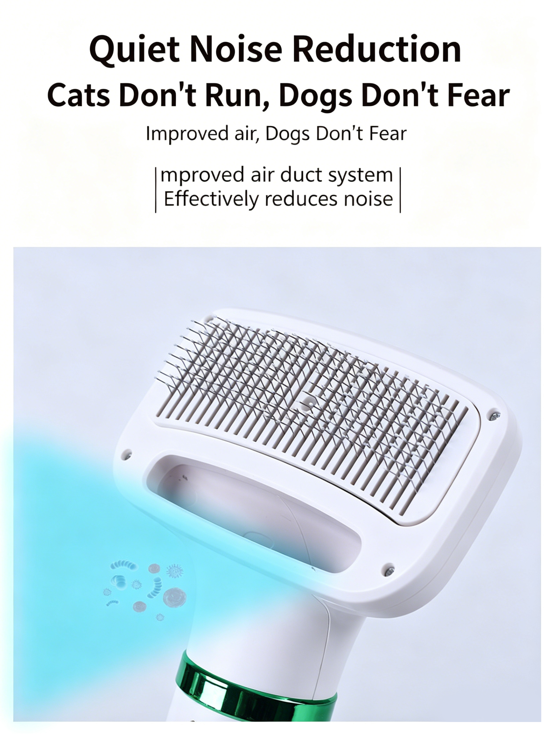 Pet Hair Dryer Brush 2-in-1 Hot Air Comb 300W Silent Fast Drying Dog Cat Grooming Brush 3 Speed Adjustable Floating Hair Remover 110-230V Multi-Plug EU US UK AU JP Plug