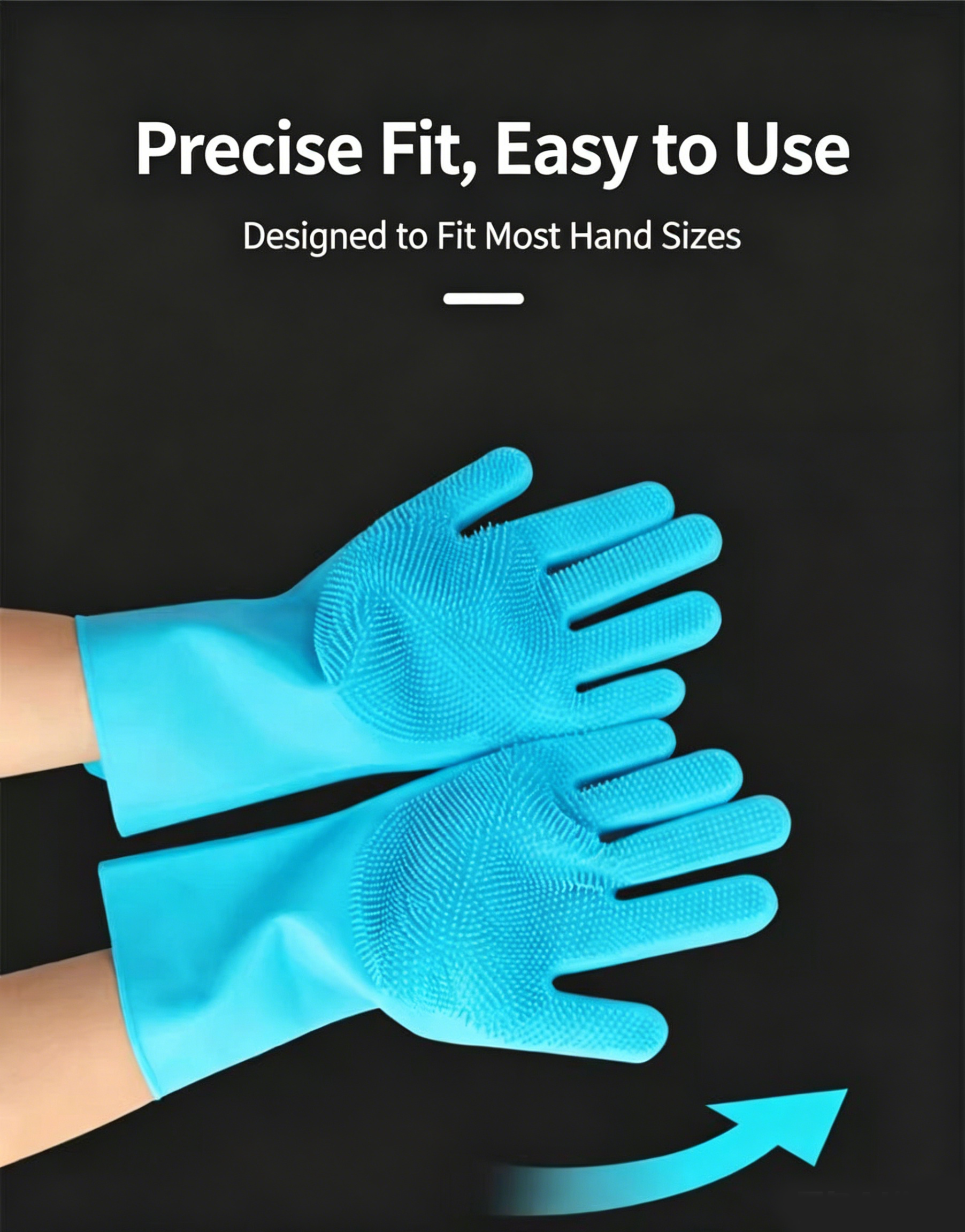 Thickened Silicone Pet Grooming Gloves 3000 Massage Bristles Dog Cat Bathing Brush Anti-Bite Anti-Scratch Hair Remover