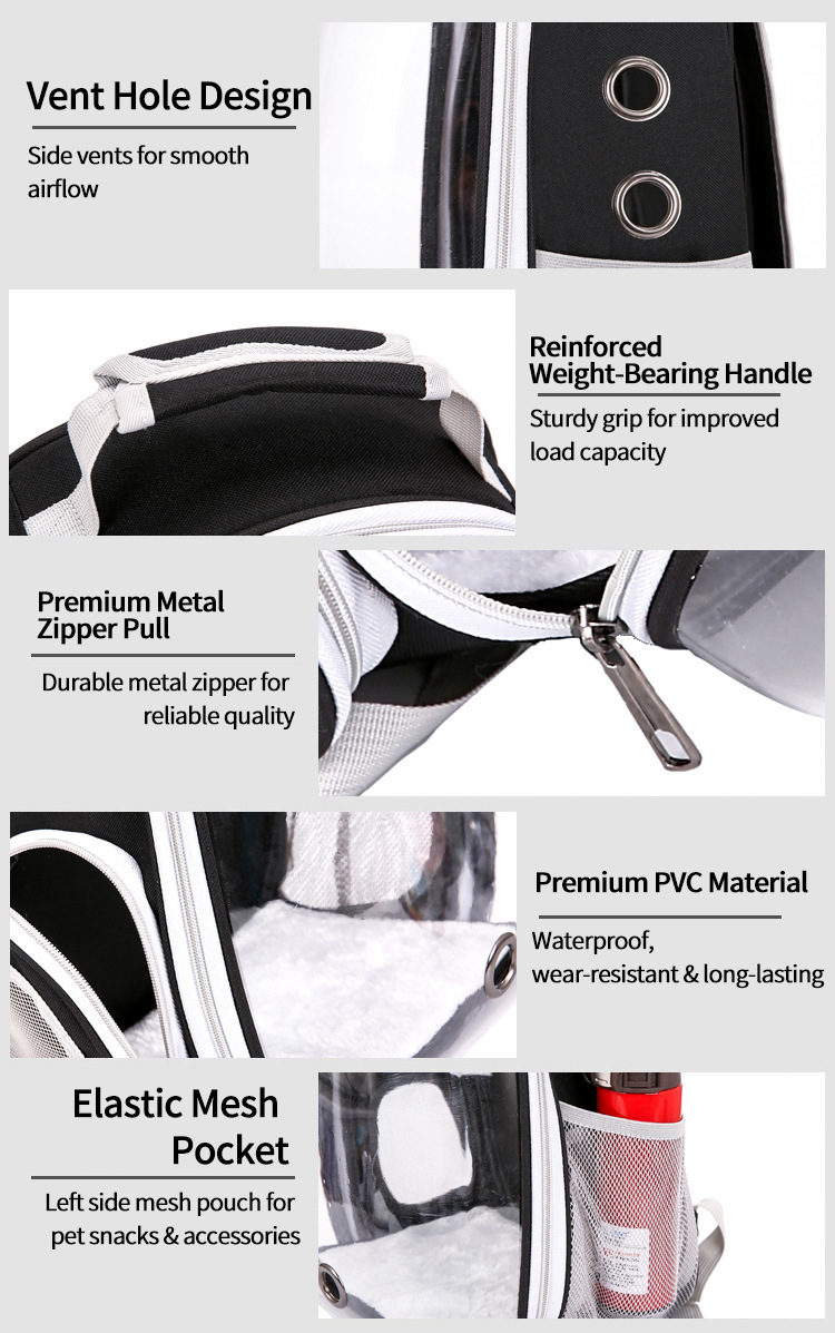 Semi Shaded Privacy Clear Cat Space Backpack | Breathable Pet Travel Carrier for Small Cats
