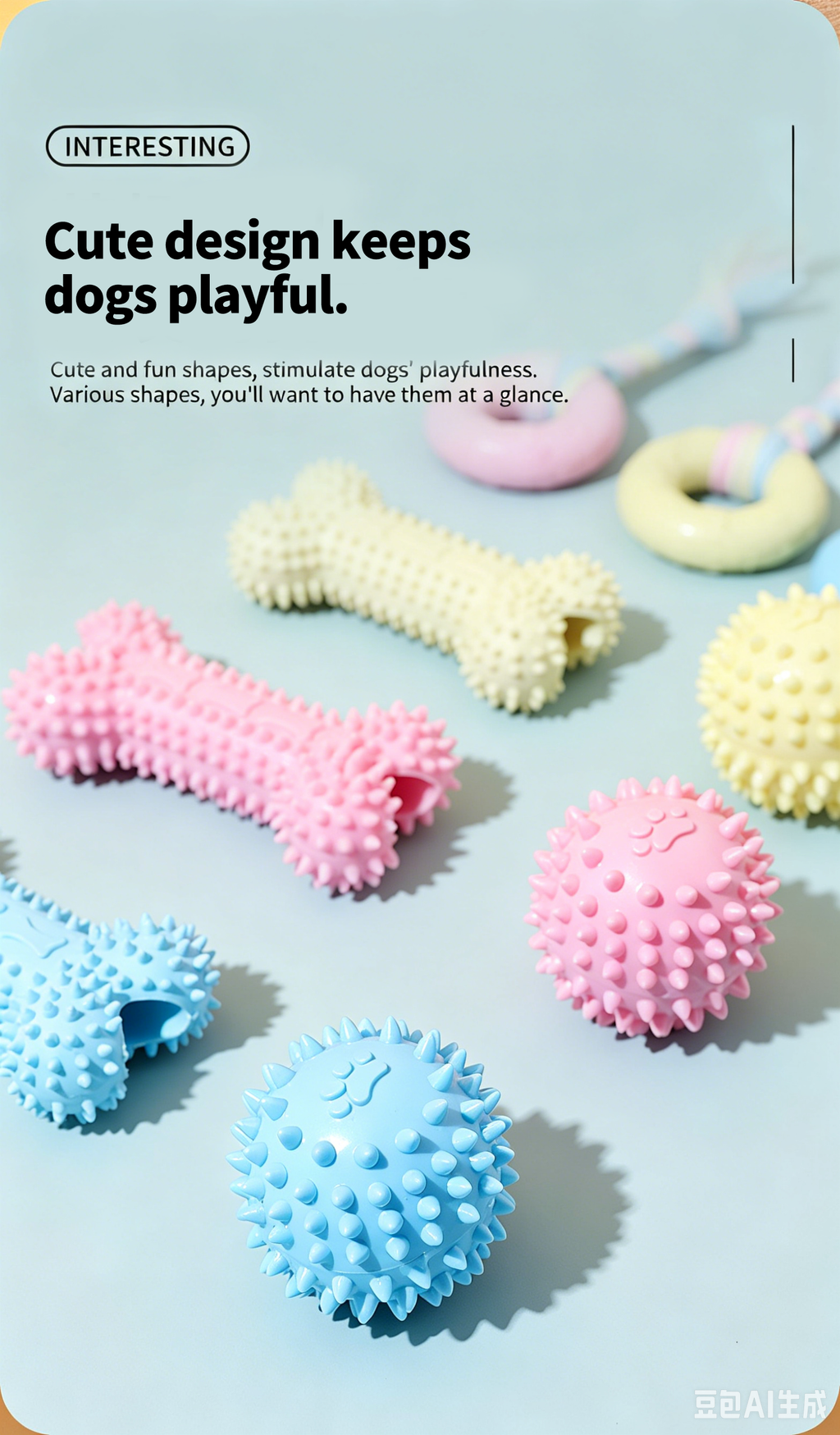 Dog TPR Chew Toys, Macaron Color Teething Sticks with Various Shapes, Bite Resistant Interactive Toys for Puppy Dental Care