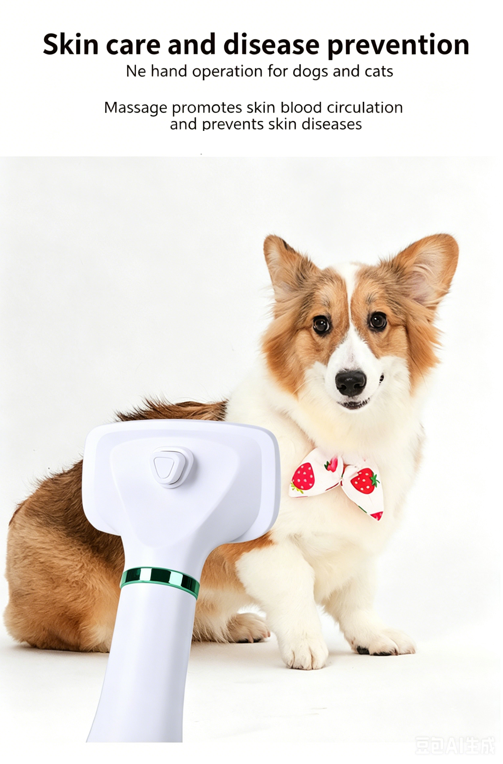 Pet Hair Dryer Brush 2-in-1 Hot Air Comb 300W Silent Fast Drying Dog Cat Grooming Brush 3 Speed Adjustable Floating Hair Remover 110-230V Multi-Plug EU US UK AU JP Plug