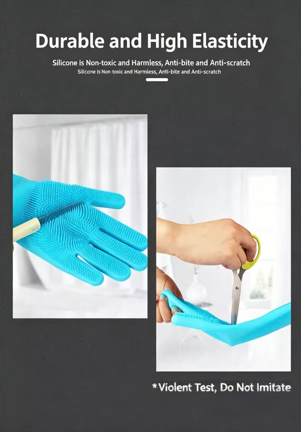 Thickened Silicone Pet Grooming Gloves 3000 Massage Bristles Dog Cat Bathing Brush Anti-Bite Anti-Scratch Hair Remover