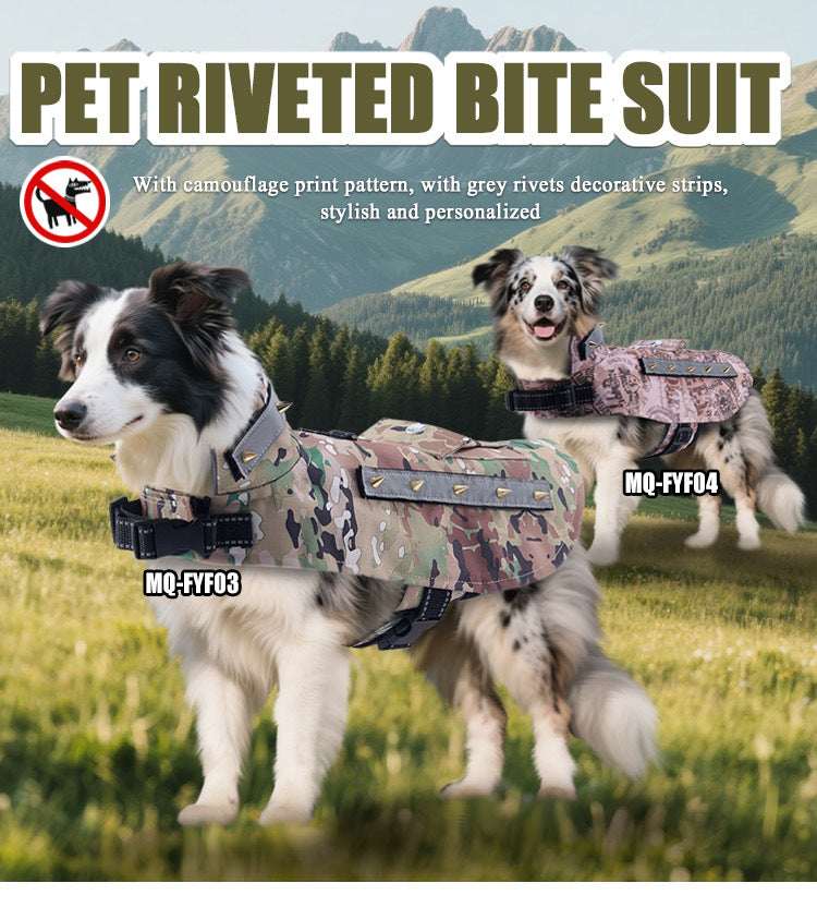 Anti-Bite Dog Vest, Reinforced Spike Protective Vest with Reflective Stripe for Small & Medium Dogs