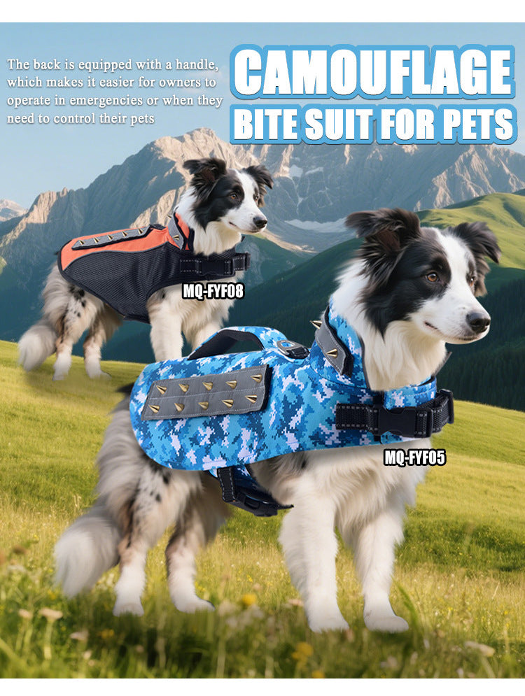 Anti-Bite Dog Vest, Reinforced Spike Protective Vest with Reflective Stripe for Small & Medium Dogs