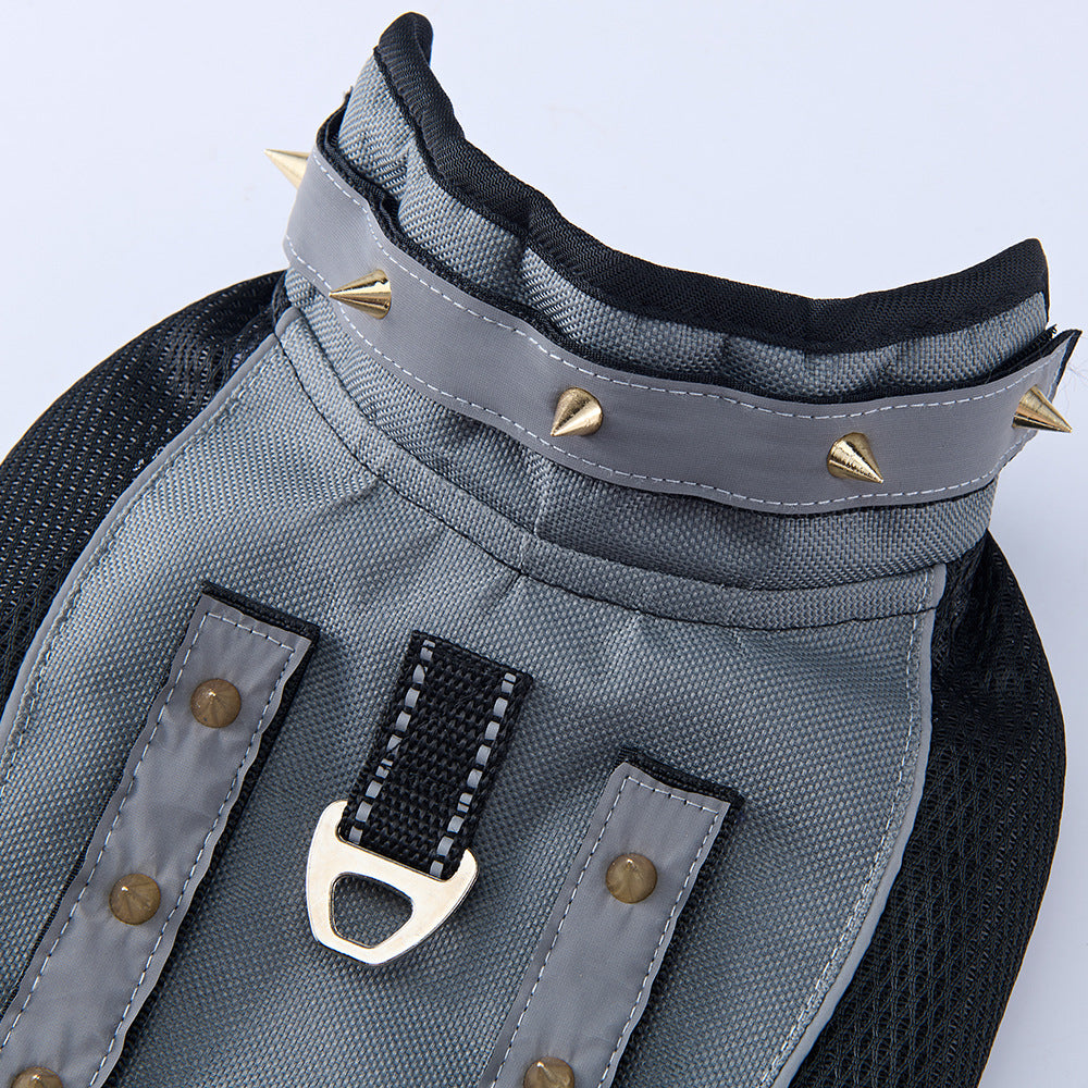 Anti-Bite Dog Vest, Reinforced Spike Protective Vest with Reflective Stripe for Small & Medium Dogs