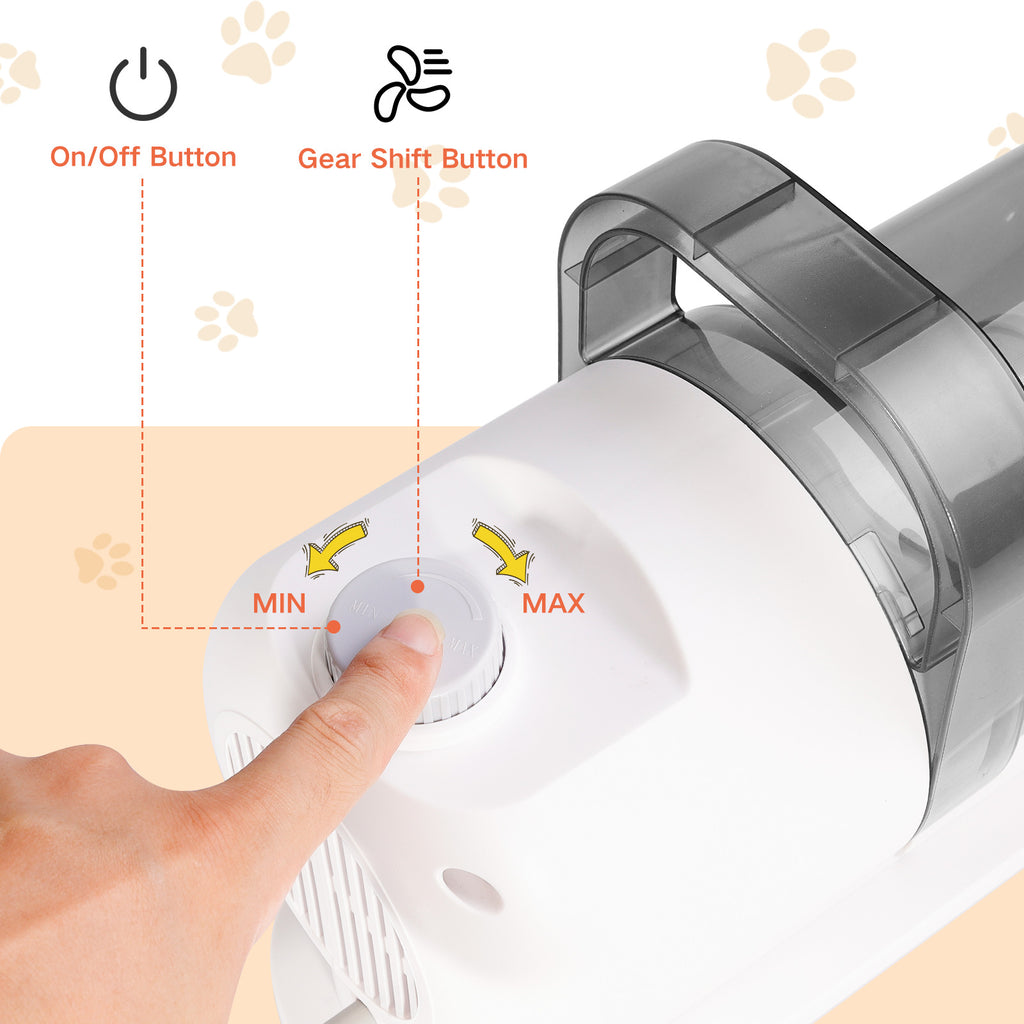 All-in-One Pet Grooming Vacuum Kit | Low Noise 99% Hair Suction with 12 Attachments