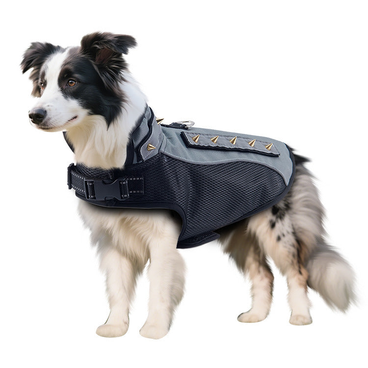 Anti-Bite Dog Vest, Reinforced Spike Protective Vest with Reflective Stripe for Small & Medium Dogs