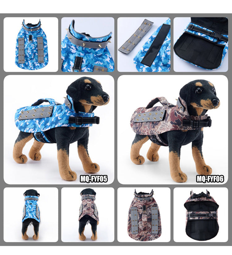 Anti-Bite Dog Vest, Reinforced Spike Protective Vest with Reflective Stripe for Small & Medium Dogs