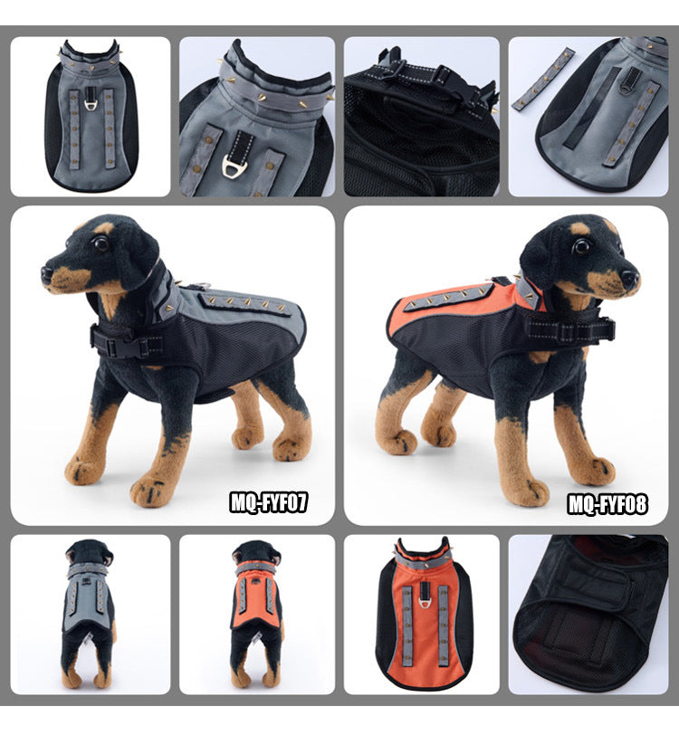 Anti-Bite Dog Vest, Reinforced Spike Protective Vest with Reflective Stripe for Small & Medium Dogs