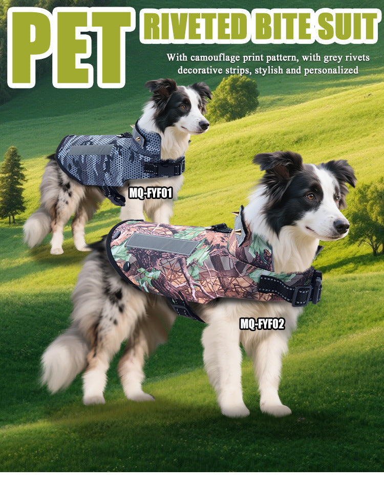 Anti-Bite Dog Vest, Reinforced Spike Protective Vest with Reflective Stripe for Small & Medium Dogs
